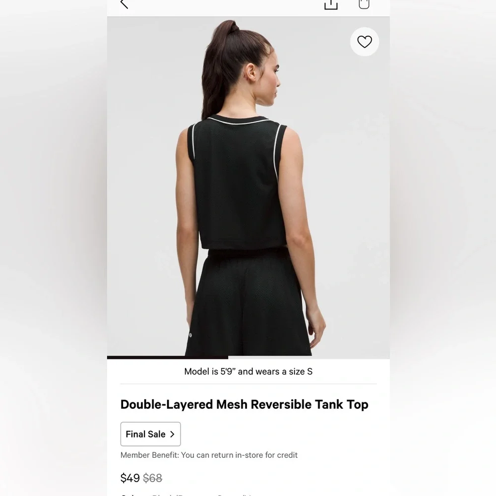Lululemon reversible tank black and green NWT - Picture 6 of 9